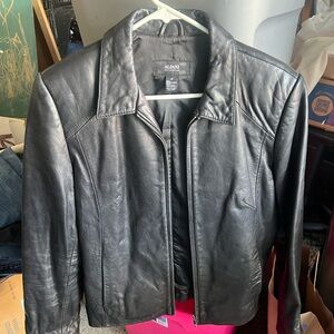 Alfani Black Leather Jacket for Women